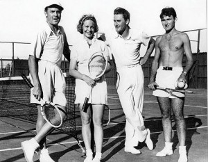 Charlie Farrell & Tennis Great Alice Marble (and I don’t know who on Errol’s left!)