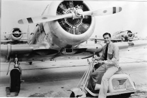 Errol on a Scooter during Dive Bomber