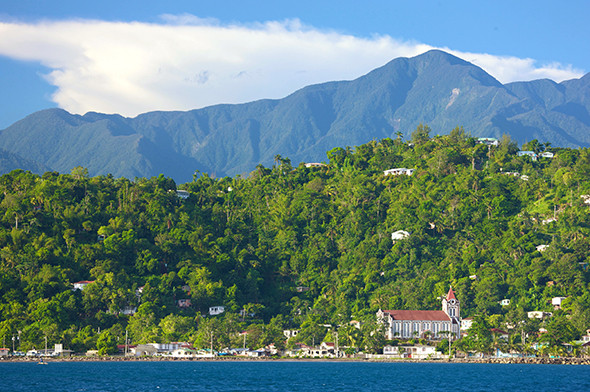 Landscape of the Town and Mountains in Port Antonio.